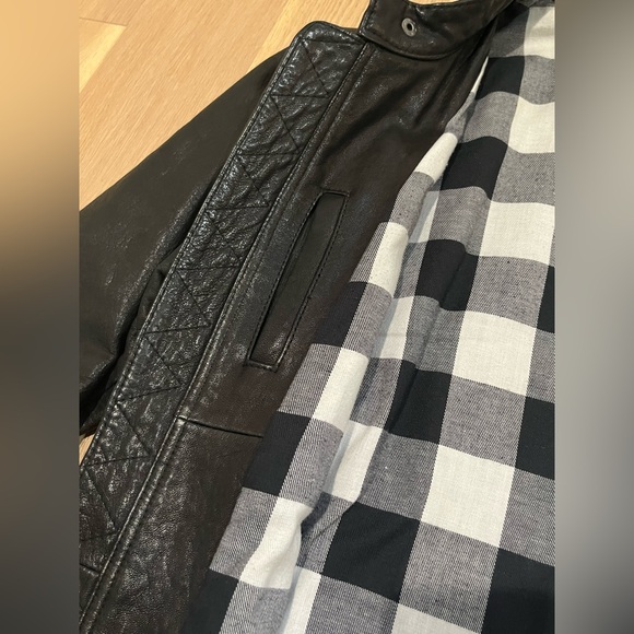 Rogan Lambskin Motorcycle Jacket Mens Black. Size Medium. - Picture 16 of 16